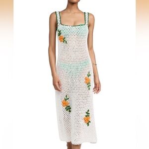 Rhode Resort Alva dress in Marigold Crochet